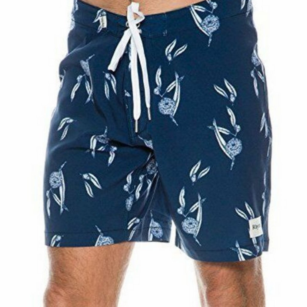 NEW RHYTHM MEN'S BLUE GUM NAVY TRUNK/BOARD SHORTS